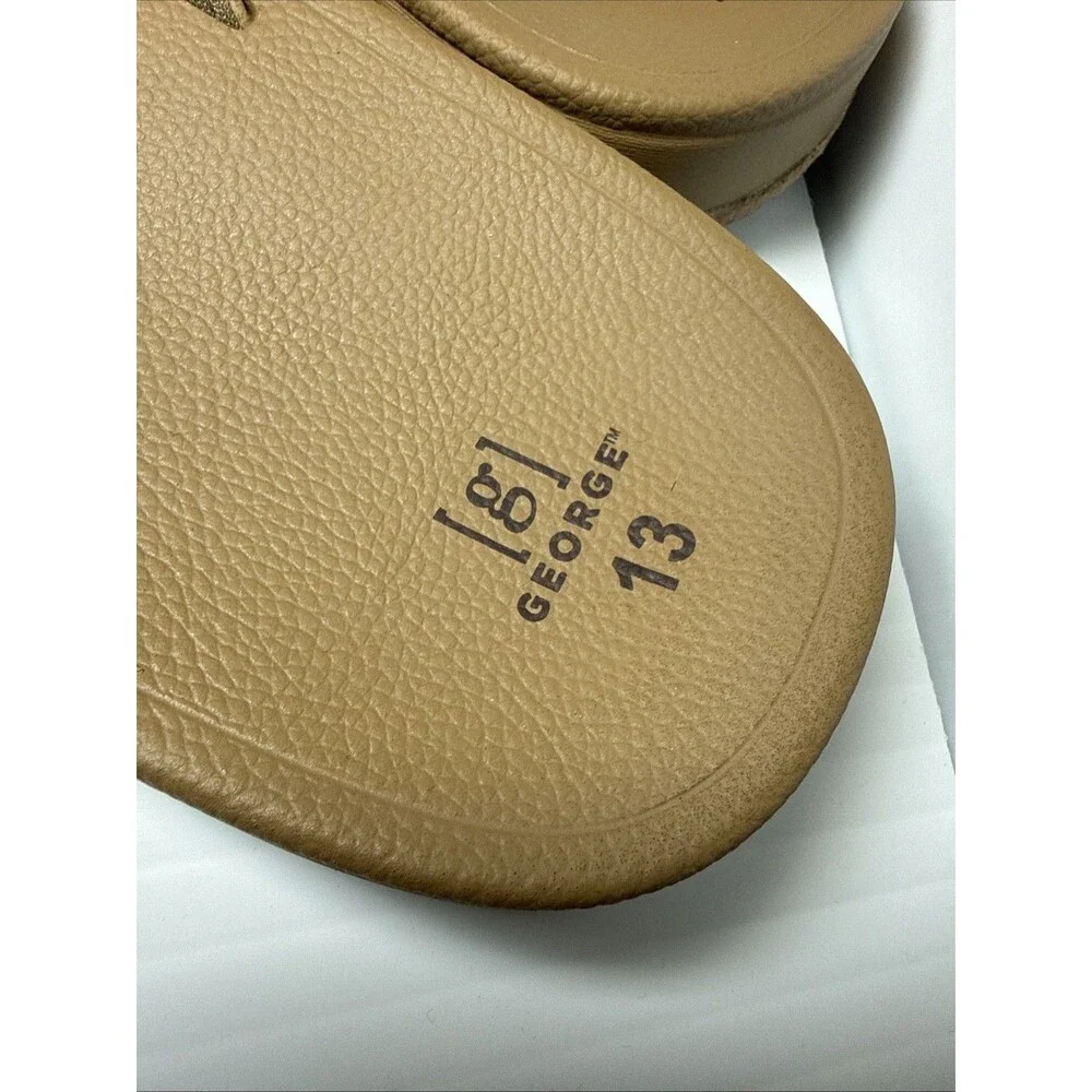 George Tan Flip Flops Men sz 13 NWOT never Worn